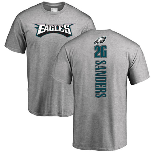 Men Philadelphia Eagles #26 Miles Sanders Ash Backer NFL T Shirt->philadelphia eagles->NFL Jersey